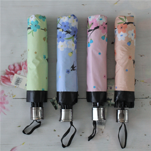 Bán Ô gấp cầm tay in hoa 0605 (nhiều màu)