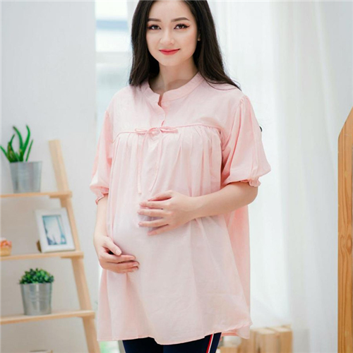 Bán Áo bầu cổ trụ tay và ngực nhún bèo freesize Emum