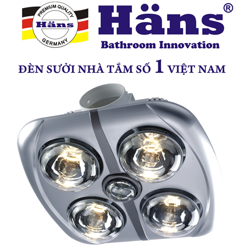 Bán Đèn sưởi nhà tắm Hans 4 bóng âm trần tông cổ điển