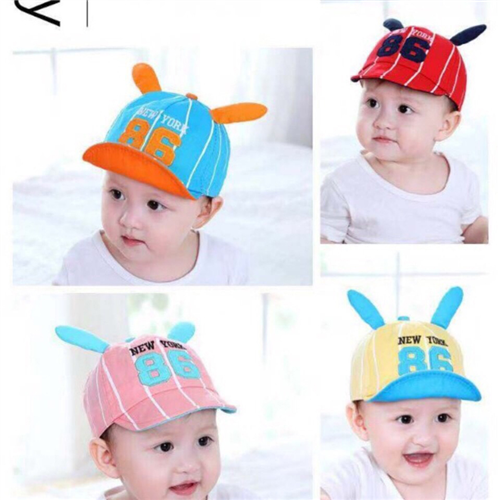 Bán Mũ lưỡi trai mềm kẻ thêu số (3-12M)