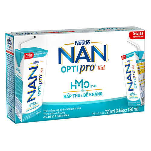 Bán Sữa nước Nestlé NAN Optipro Kid 180ml (lốc 4 hộp)