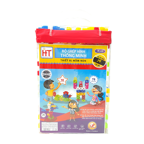 Bán Đồ chơi xếp hình khối mầm non HT7698 (76 chi tiết)
