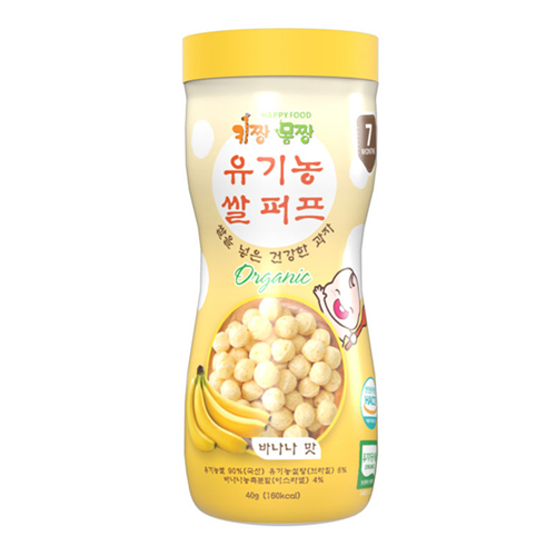 Bán Bánh ăn dặm bi tan Organic Happy Food vị chuối 40g (7M+)