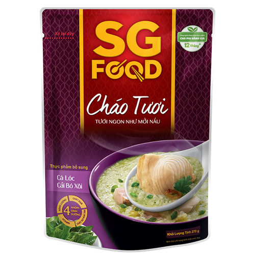 Bán Cháo tươi SG Food - Cá lóc cải bó xôi 270g
