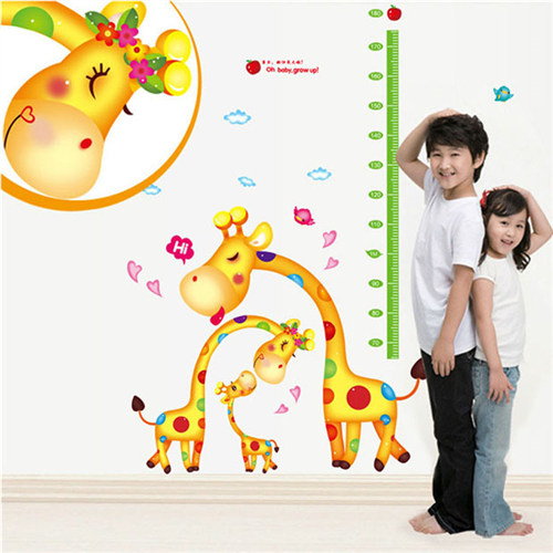 Bán Tranh dán tường thước đo chiều cao gia đình Hươu M055
