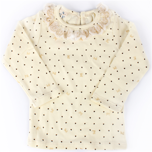 Bán Áo thu đông cho bé gái cổ ren 152201 chất liệu cotton