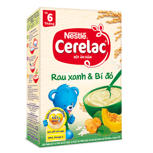 Bán Bột ăn dặm Nestle Cerelac - Rau xanh & bí đỏ (200gr)