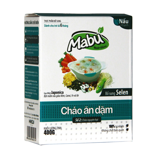 Bán Cháo ăn dặm Mabu số 2 nguyên hạt (400g)