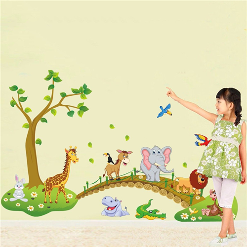 Bán Tranh dán tường thú qua cầu M0055