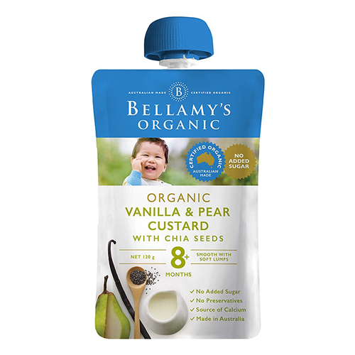 Bán Hỗn hợp kem sữa lê, hạt chia, vanilla Bellamy's Organic 120g (8M+)