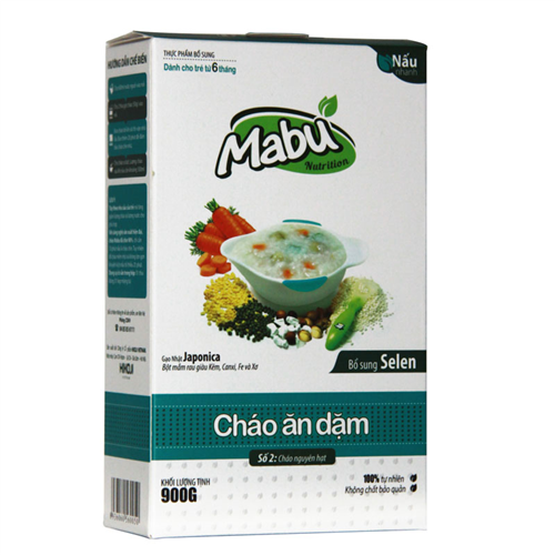 Bán Cháo ăn dặm Mabu số 2 nguyên hạt (900g)