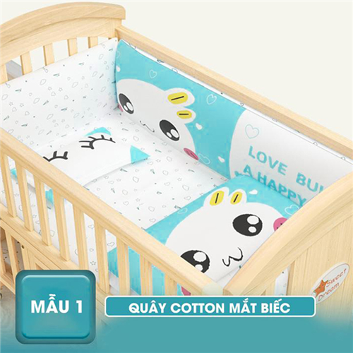 Bán Nệm và quây cotton cao cấp 115*65cm (trắng)