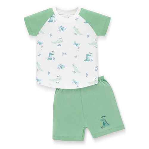 Bán Bộ bé trai cộc tay raglan Lullaby NH626P (trắng in cá sấu)