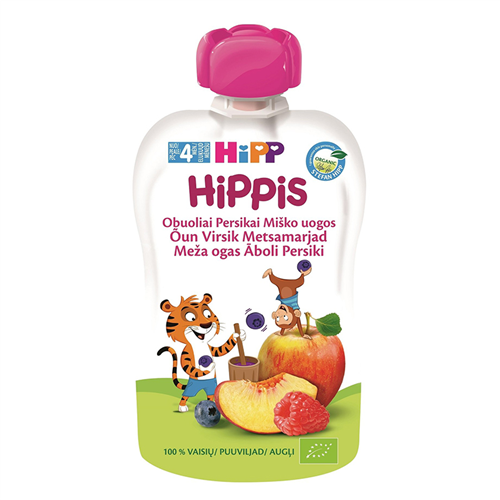Bán Dinh dưỡng trái cây nghiền hữu cơ HiPPiS Organic (Dâu rừng, Táo, Đào)
