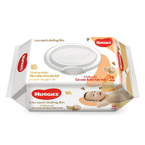 Bán Khăn ướt lau sạch dưỡng ẩm Huggies (72 tờ)