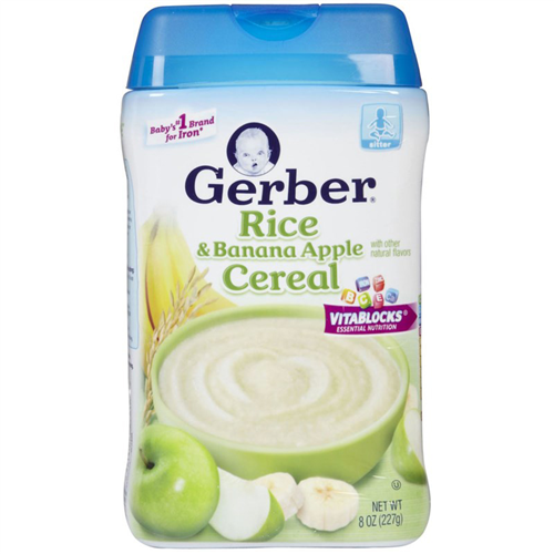 Bán Bột ăn dặm Gerber vị gạo táo & chuối 227g