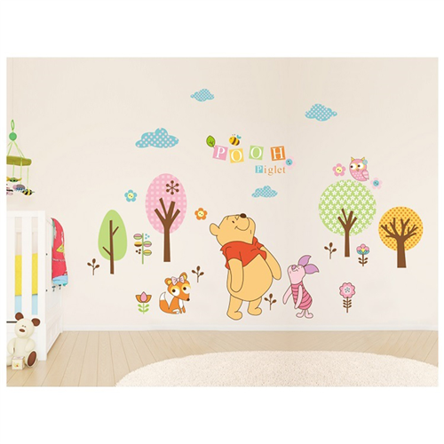 Bán Tranh dán tường gấu pooh piglet M0055