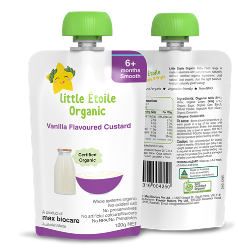 Bán Thực phẩm dinh dưỡng hữu cơ Little Étoile vị vani Custard 120g (6m+)