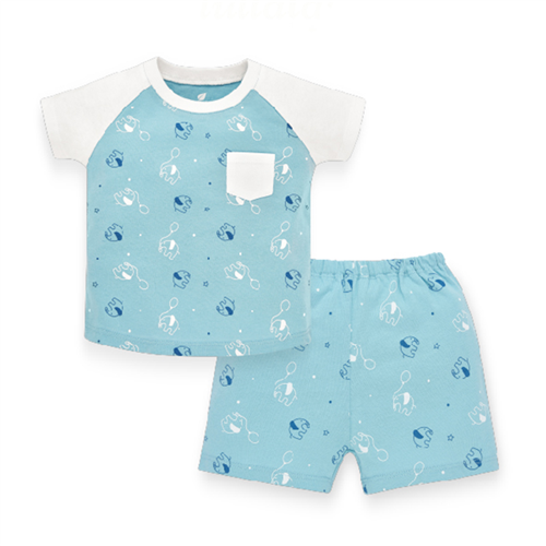 Bán Bộ bé trai cộc tay raglan Lullaby NH74B (xanh voi)