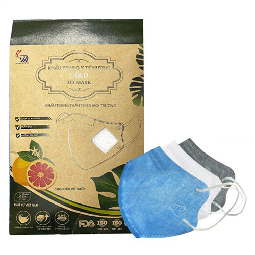 Bán Khẩu trang y tế cao cấp Gold 3D Mask Trường Dương hương tinh dầu vỏ bưởi (5c/túi)