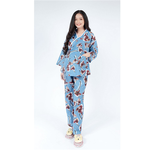Bán Bộ bầu yukata phối viền ren xanh Emum