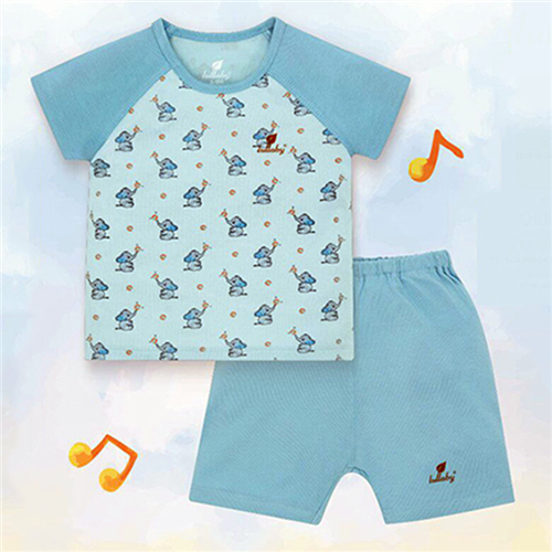 Bán Bộ bé trai cộc tay raglan Lullaby NH602P (xanh in voi)