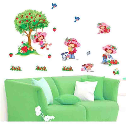 Bán Tranh dán tường bé dâu tây M045