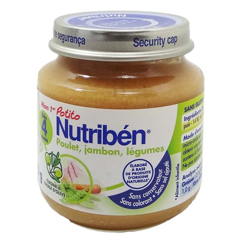 Bán Dinh dưỡng đóng lọ Nutriben - thịt gà, jambon, rau củ (130g)