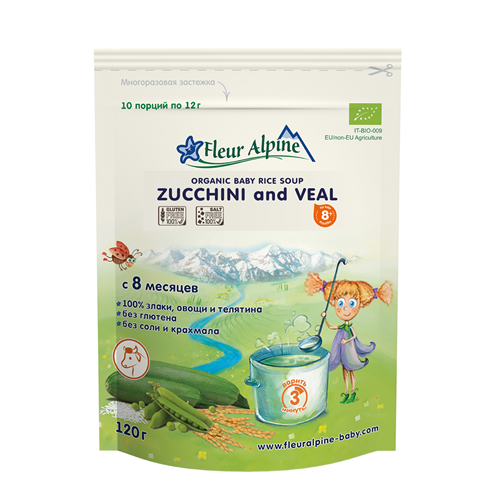 Bán Bột Organic Fleur Alpine - Bí, rau củ với bê