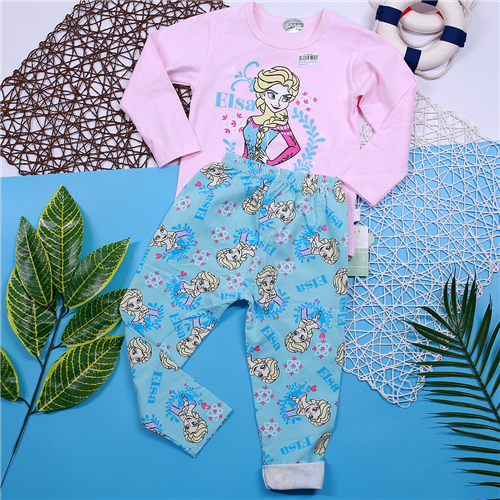 Bán Bộ thun cotton dài tay bé gái in họa tiết (1-5T)