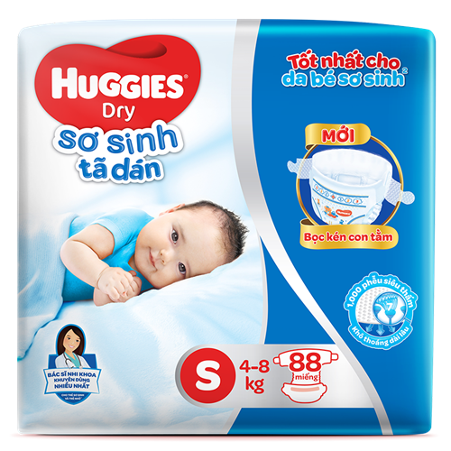 Bán Tã dán sơ sinh Huggies S88 (4-8kg)
