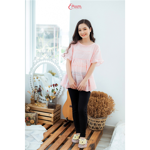 Bán Quần bầu legging dài trơn không túi đen Emum