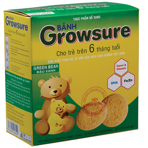 Bán Bánh ăn dặm Grownsure đậu xanh 168g