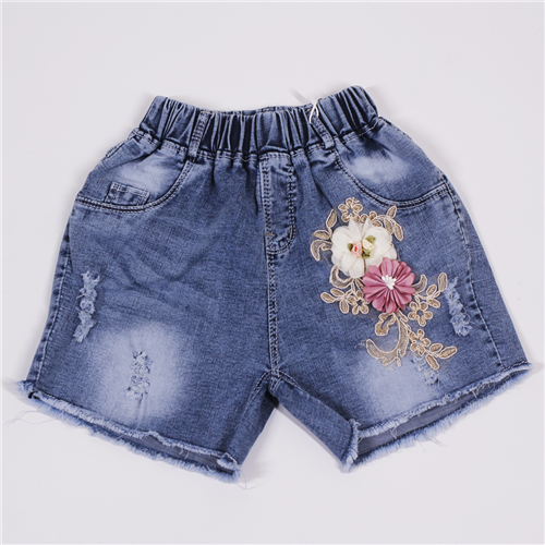 Bán Quần Jean cộc bé gái đính hoa (1-10T)