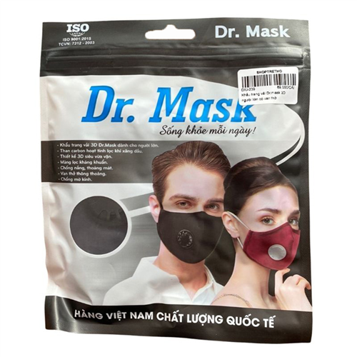 Bán Khẩu trang vải 3D có van thở Dr. Mask (1c/túi)