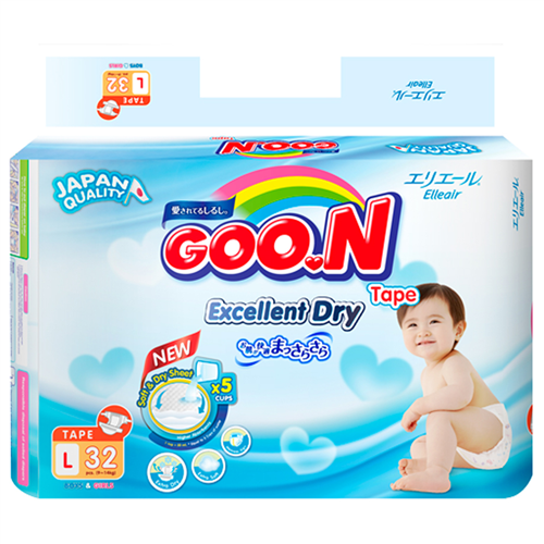 Bán Tã – Bỉm dán GOO.N Slim JB L32 (9-14kg)