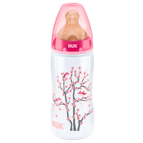 Bán Bình sữa Nuk 300ml (cổ rộng, nhựa PP, núm cao su)