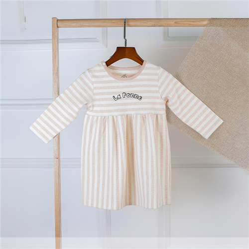 Bán Váy đầm kẻ Baby Doll La Pomme D005 (màu be)