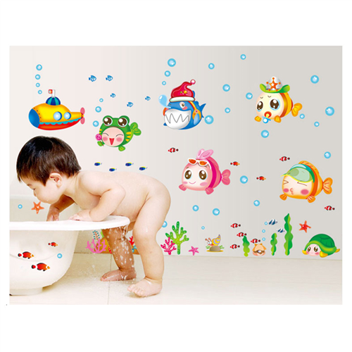 Bán Tranh dán tường cá ngộ nghĩnh M035