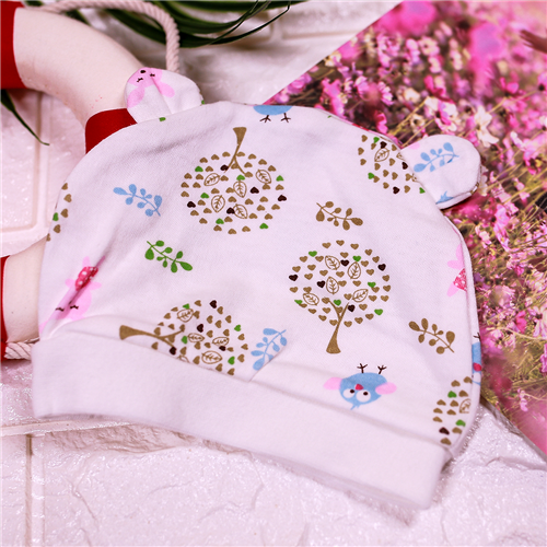 Bán Mũ chụp cotton họa tiết nhiều màu (0-6M)