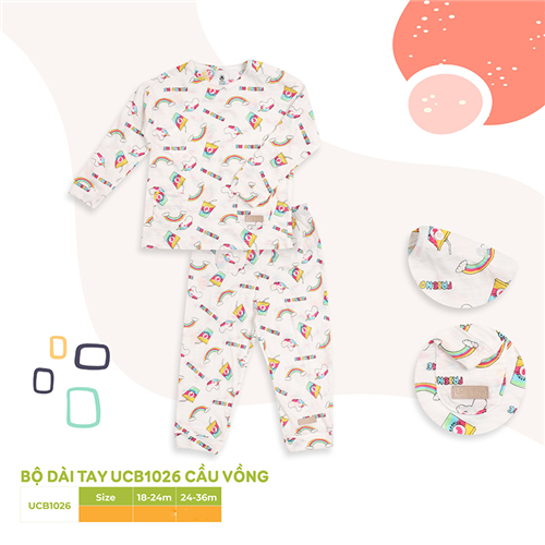 Bán Bộ dài tay cài vai Uri&Finn UCB1026 (Cầu vồng)