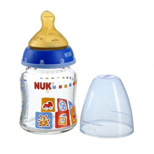 Bán Bình sữa Nuk 120ml (cổ rộng, thủy tinh, núm cao su)