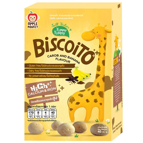 Bán Bánh hươu cao cổ Biscoito bổ sung Sắt & Canxi vị chuối & Carob