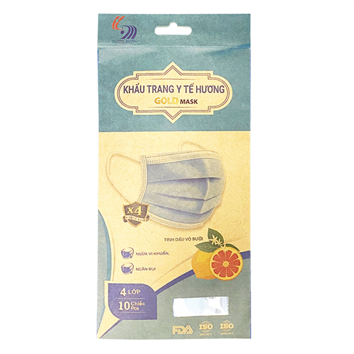 Bán Khẩu trang y tế 4 lớp cao cấp Gold Mask Trường Dương hương tinh dầu vỏ bưởi (10c/túi)