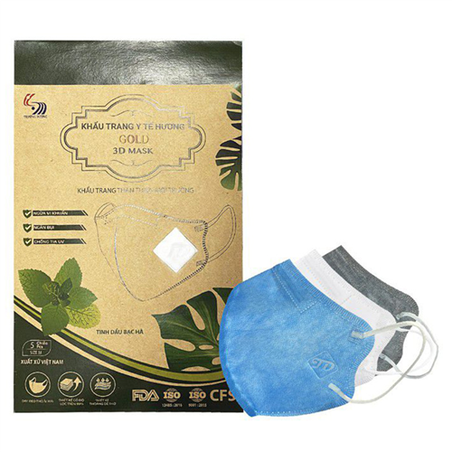Bán Khẩu trang y tế cao cấp Gold 3D Mask Trường Dương hương tinh dầu bạc hà (5c/túi)