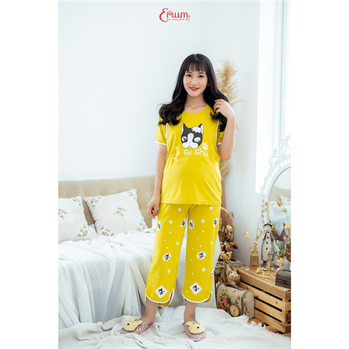 Bán Bộ bầu mặc nhà in mèo vàng Emum