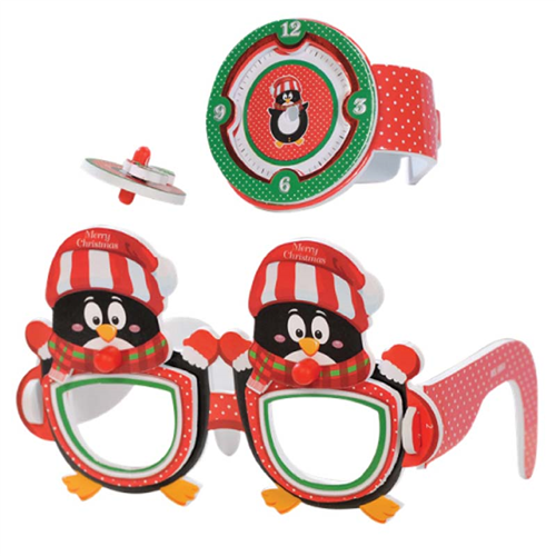 Bán Kính 3D đồng hồ con quay Kibu (mắt kính vuông) - Chim cánh cụt