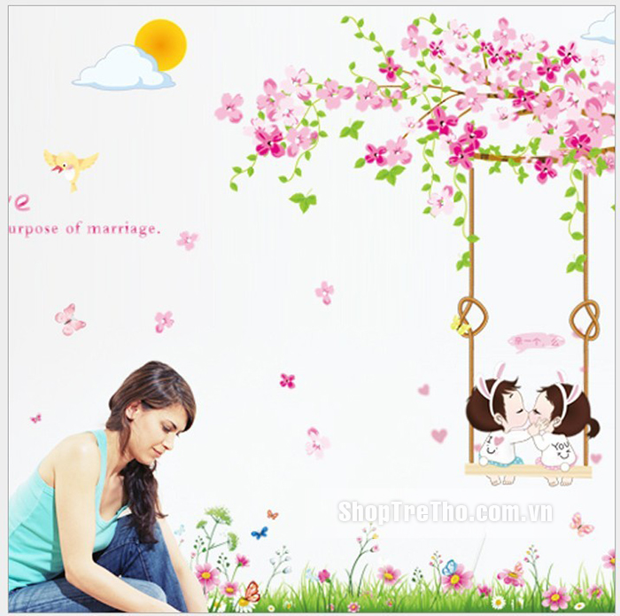 Tranh dán tường công viên tuổi thơ M0065