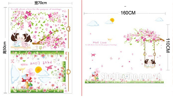 Tranh dán tường công viên tuổi thơ M0065