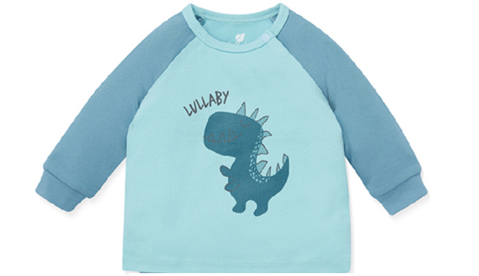 Áo bé trai dài tay raglan Lullaby NH108B (xanh tron)